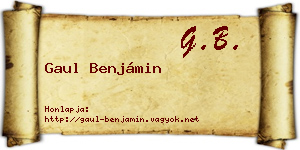Gaul Benjámin névjegykártya